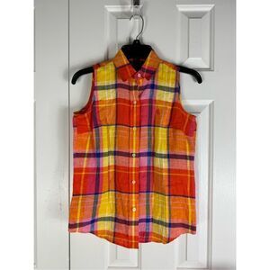 Lauren Ralph Lauren Womens Linen Blouse Size P/P